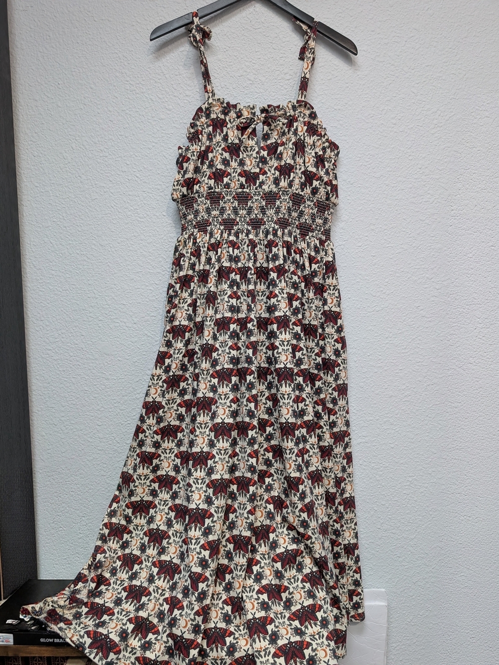 kate quinn Women's spaghetti Tie Winnie Dress Dark Butterfly Night Spooky Medium